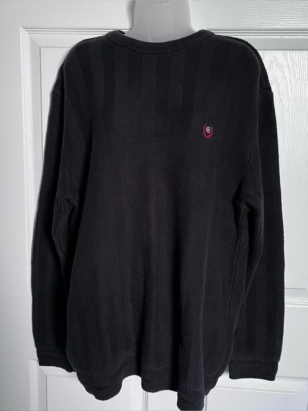 Men's Black Crewneck Sweater with Subtle Logo